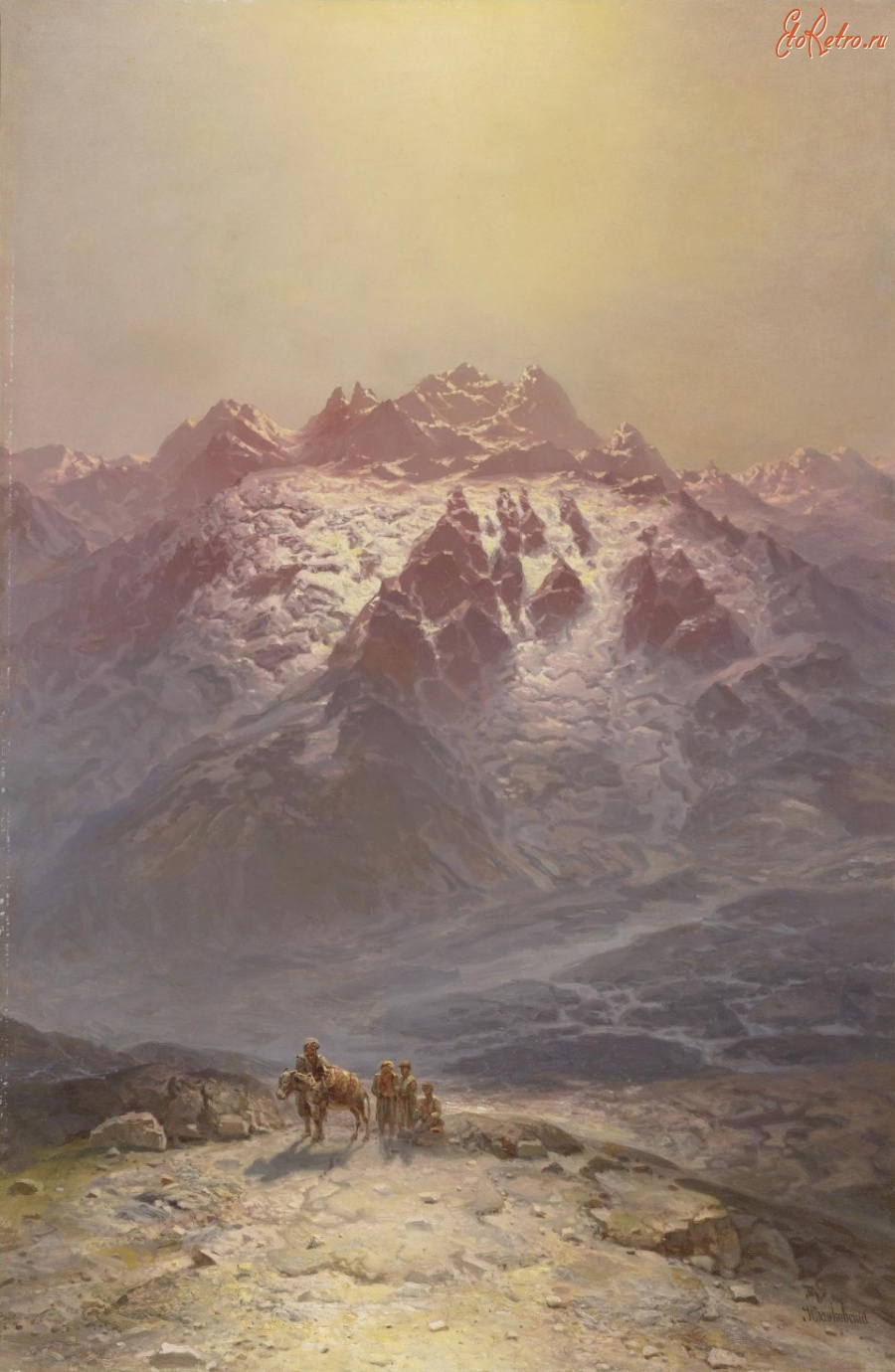Картины - Сцена в горах Кавказа