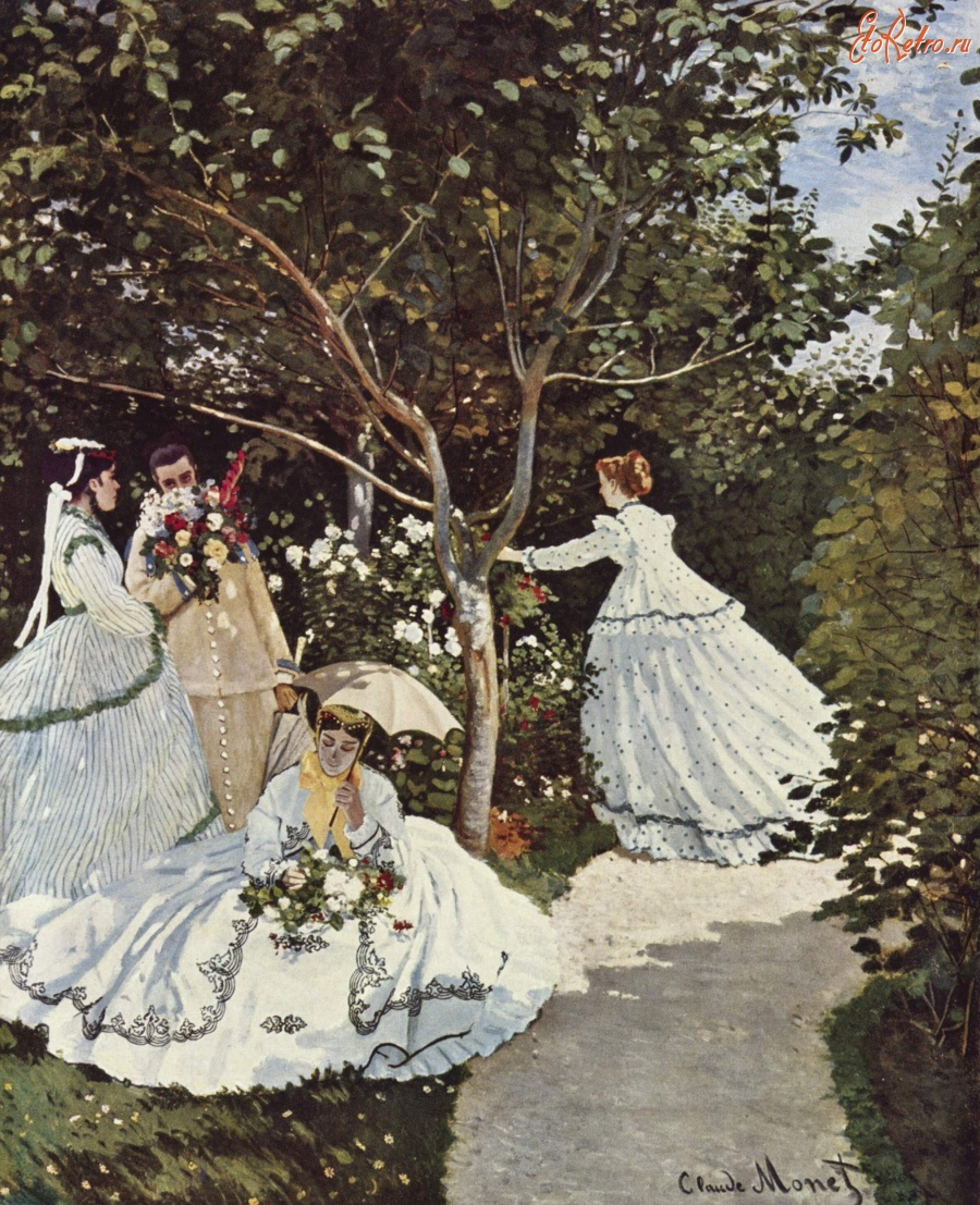 Картины - Севр. Женщины в саду. 1867. Фрагмент