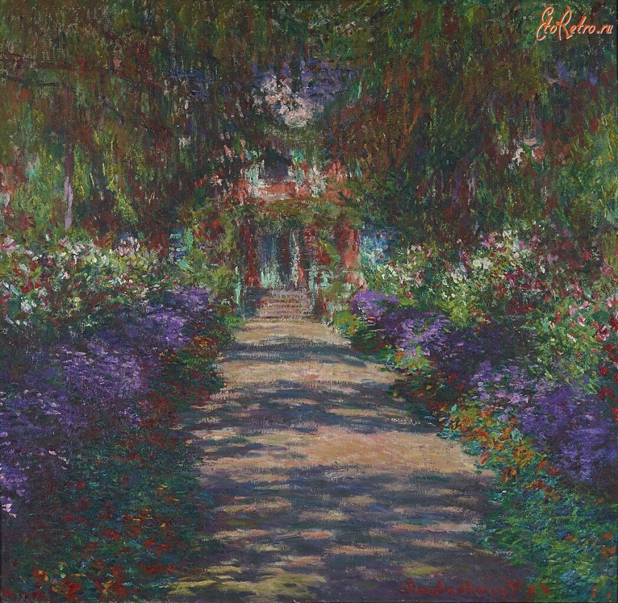 Картины - Живерни. Дорожка в саду. 1901-1902