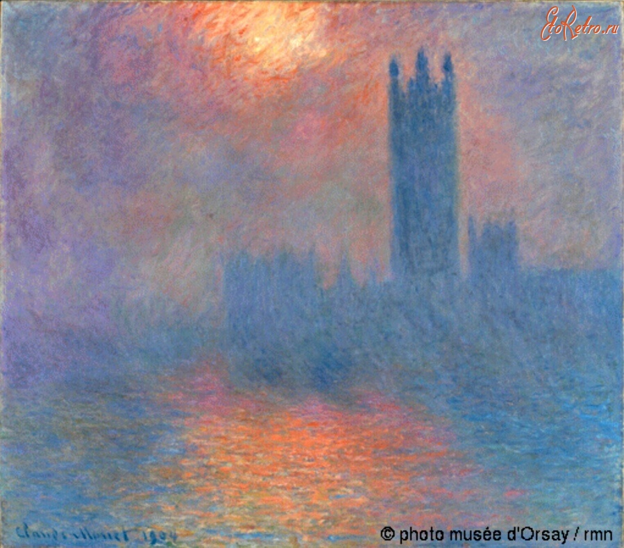 Картины - Английский парламент и солнце в тумане