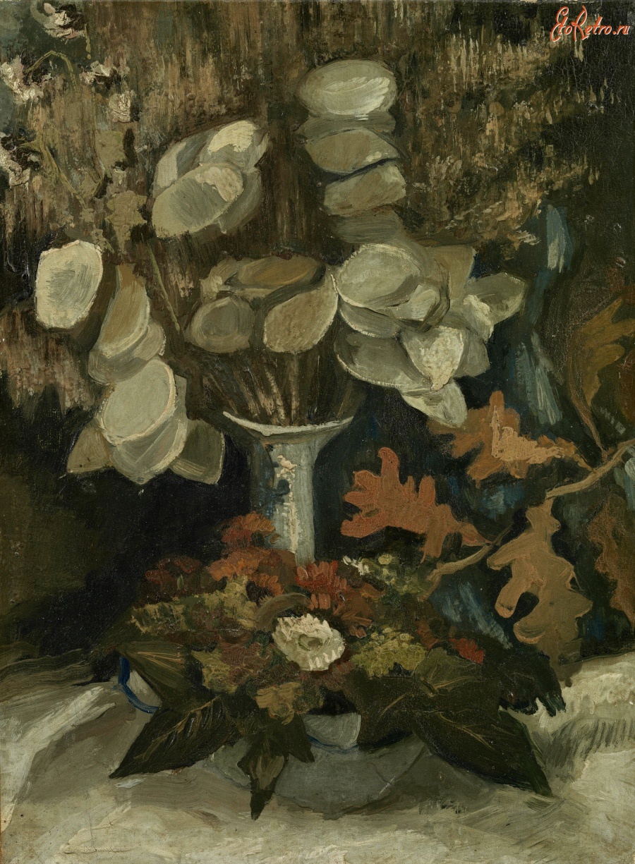Картины - Винсент Ван Гог. Вазы с цветами и плодами Иудина дерева