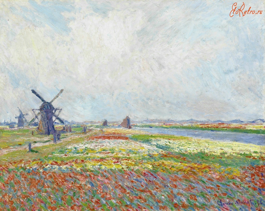 Картины - Клод Моне. Тюльпанные поля возле Гааги
