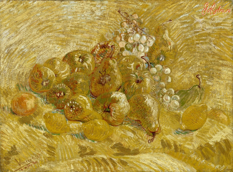 Картины - Винсент Ван Гог. Айва, груши, яблоки, лимоны и виноград