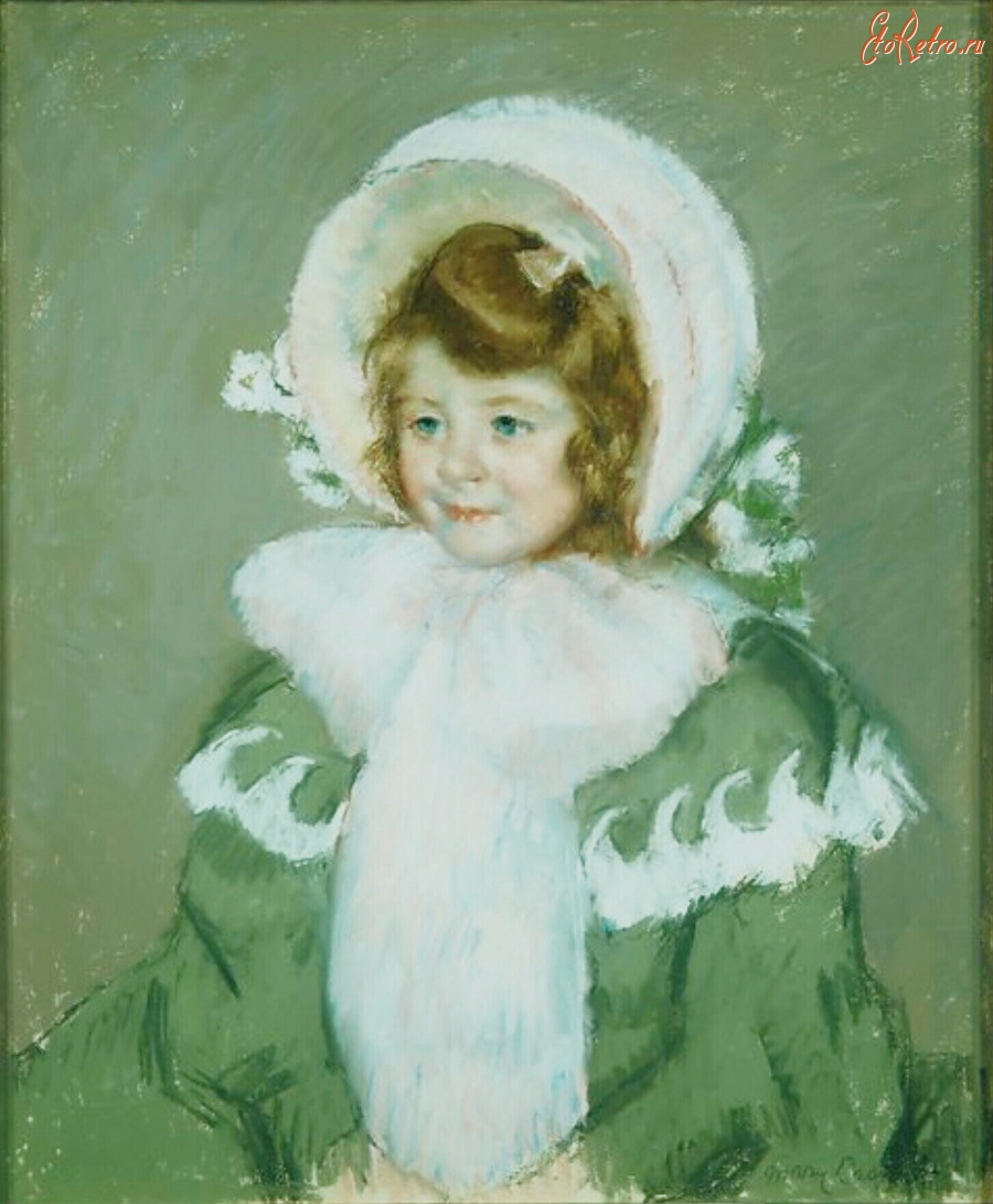Картины - Девочка в зелёном пальто