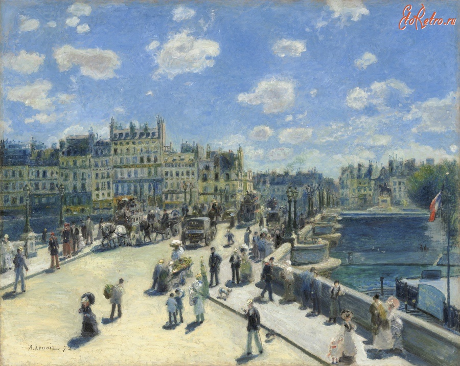 Картины - Огюст Ренуар. Новый мост в Париже, 1872