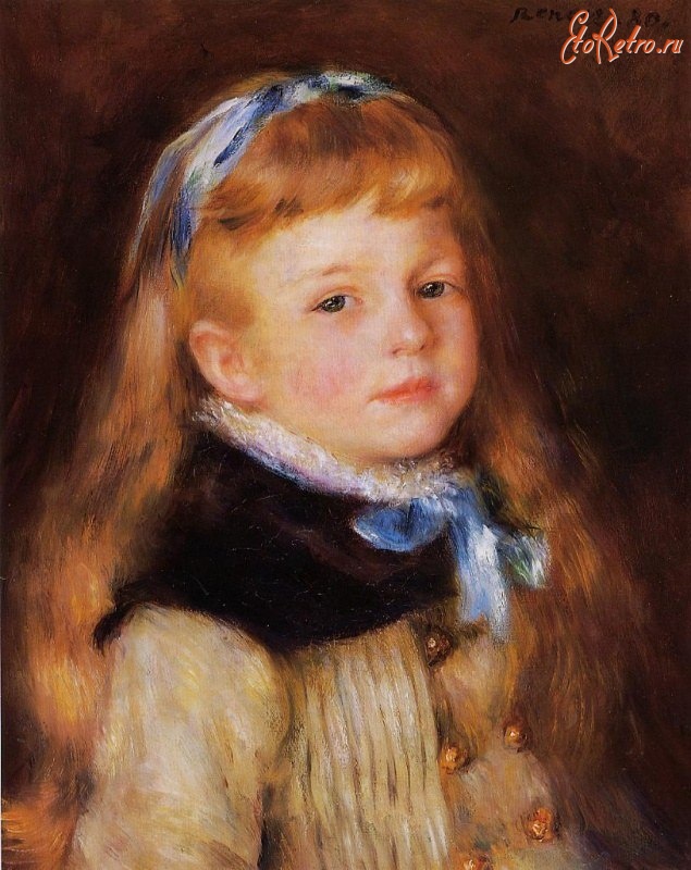 Картины - Мадемуазель Гримпель с голубой лентой в волосах