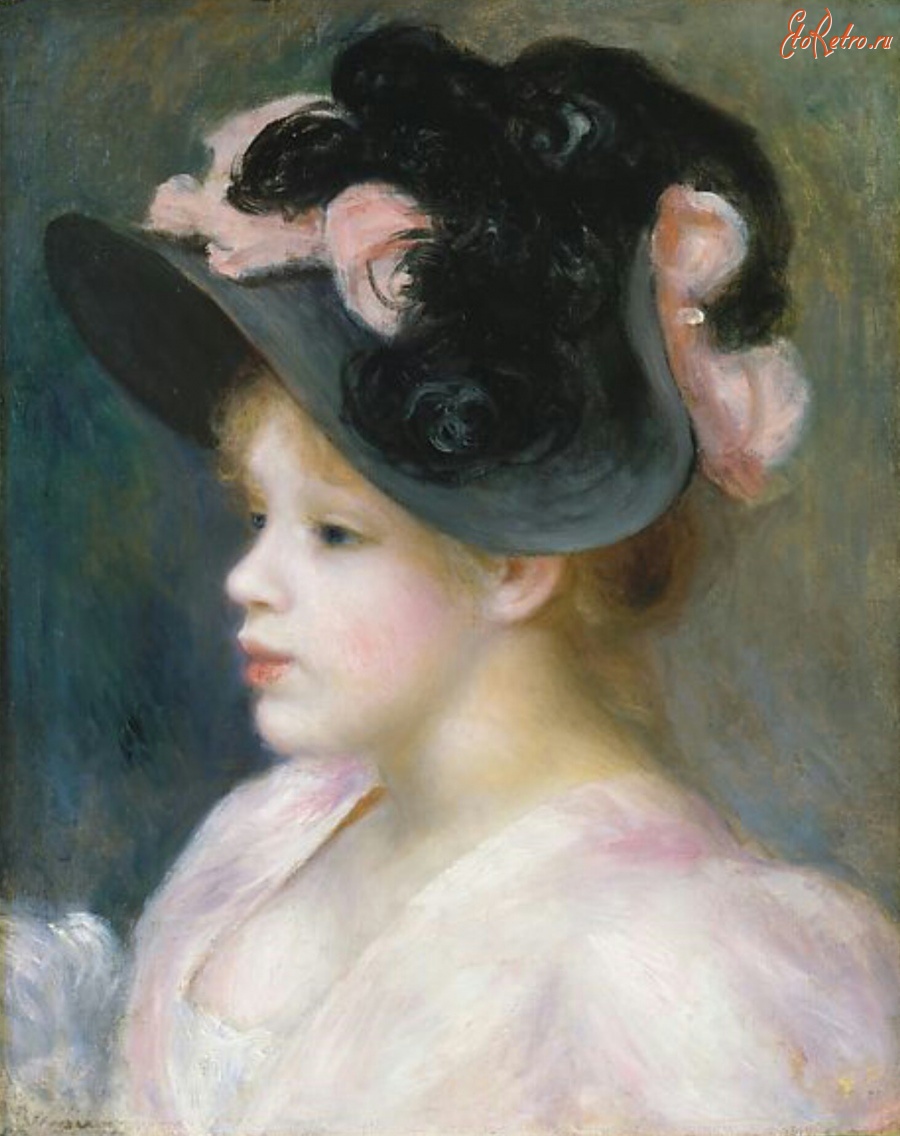 Картины - Девушка в шляпе с перьями