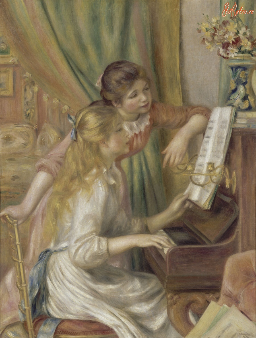 Картины - Две девушки за роялем. Вариант 5