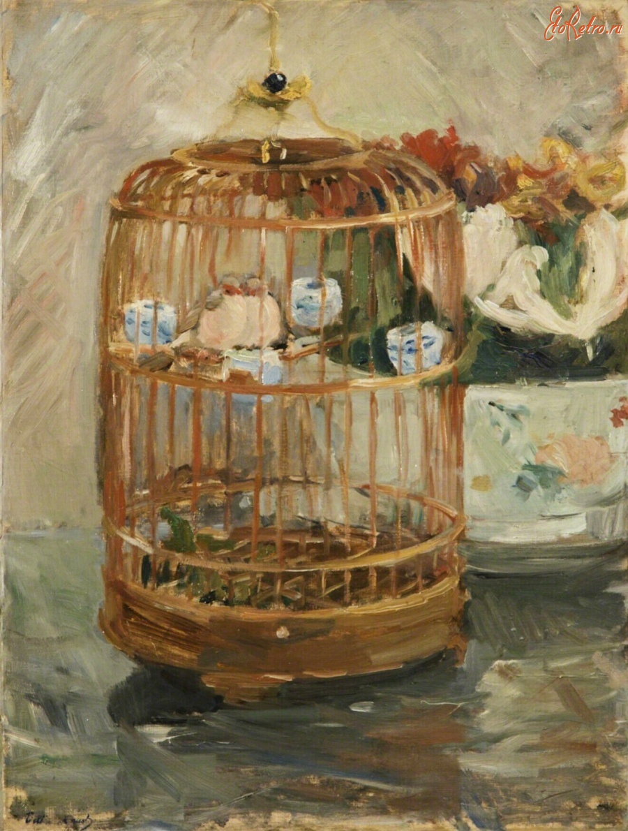 Картины - Берта Моризо. Птицы в клетке