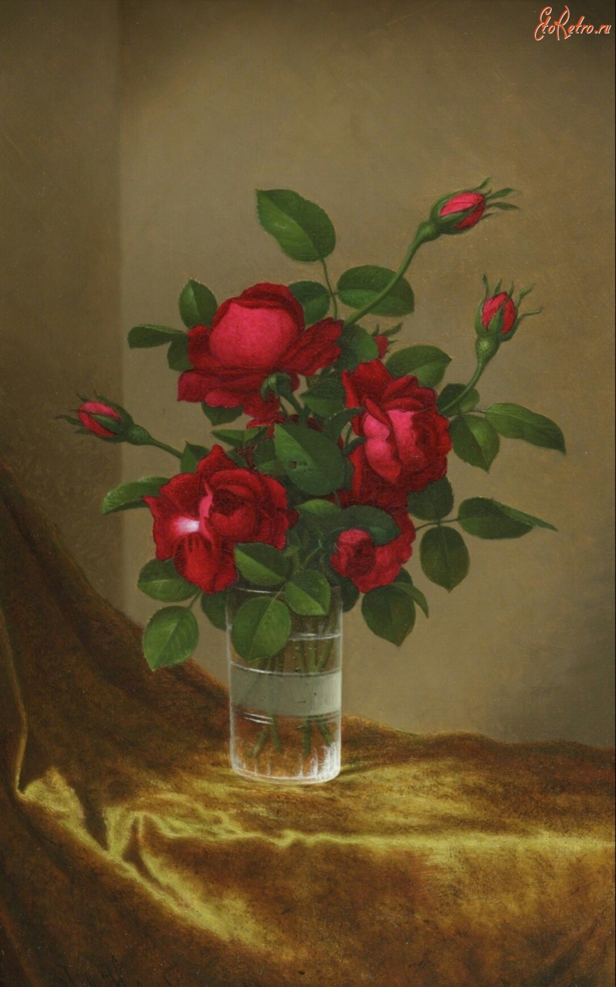 Картины - Мартин Джонс Хид. Букет роз в стакане