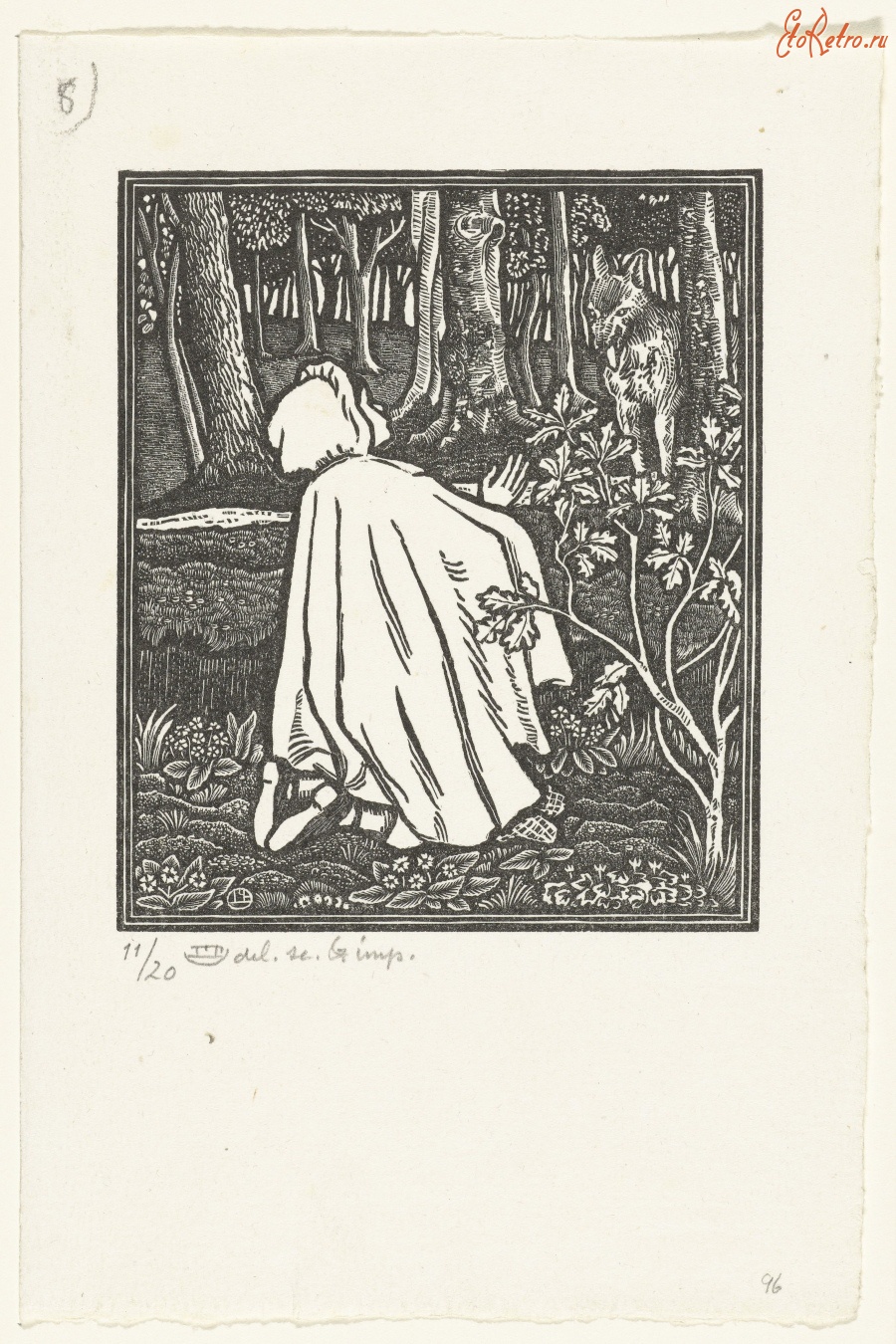 Картины - Красная Шапочка в лесу и Серый Волк