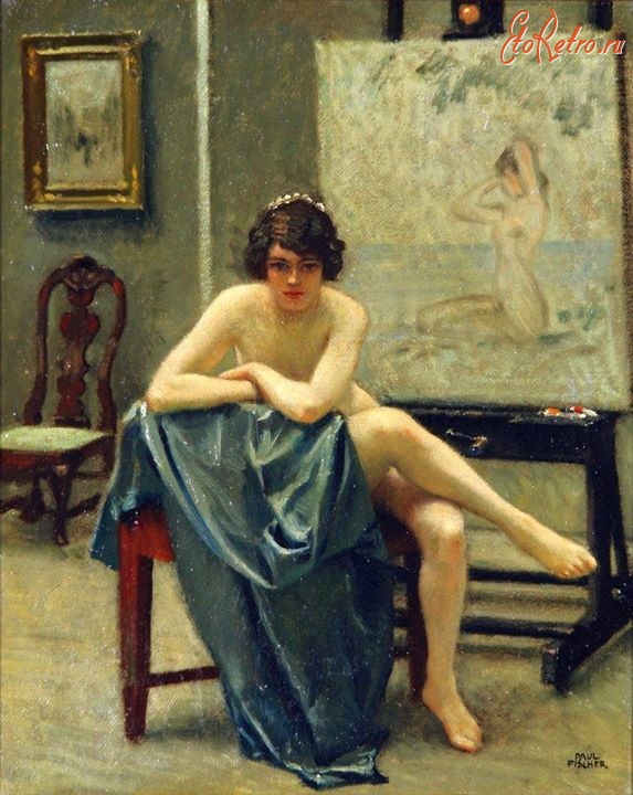 Картины - Картина.  Поль- Густав Фішер (1860-1934) - датський художник.  Натурщиця.