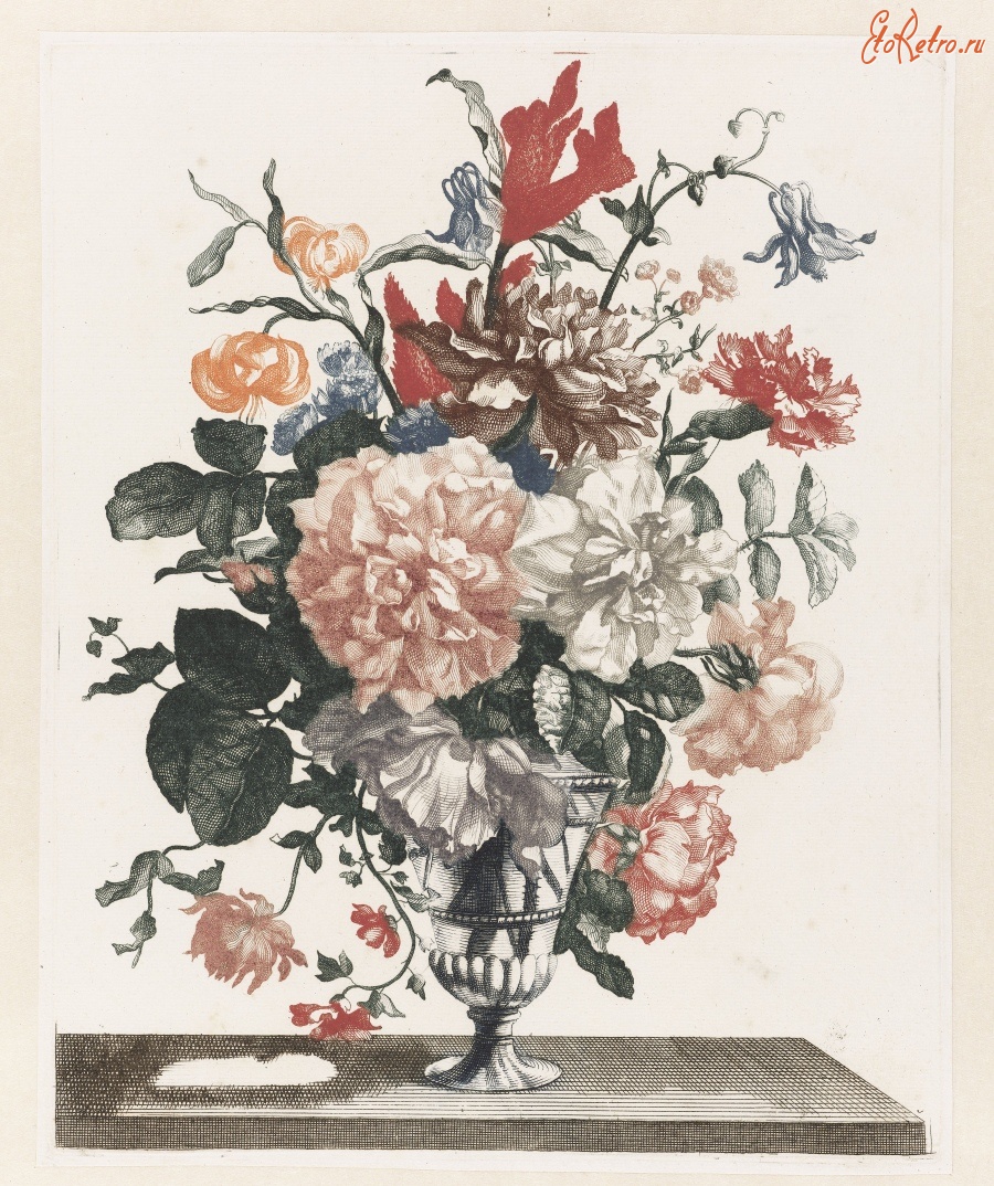 Картины - Букет цветов в стеклянной вазе