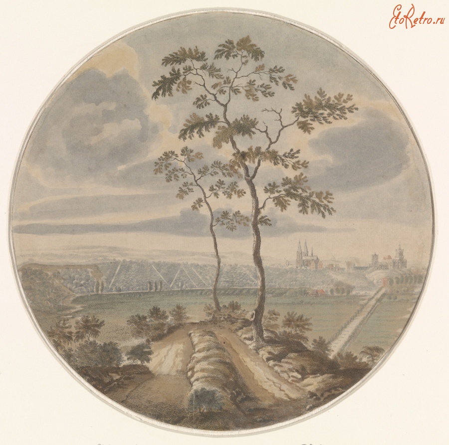 Картины - Пейзаж с видом на город Клев в Пруссии