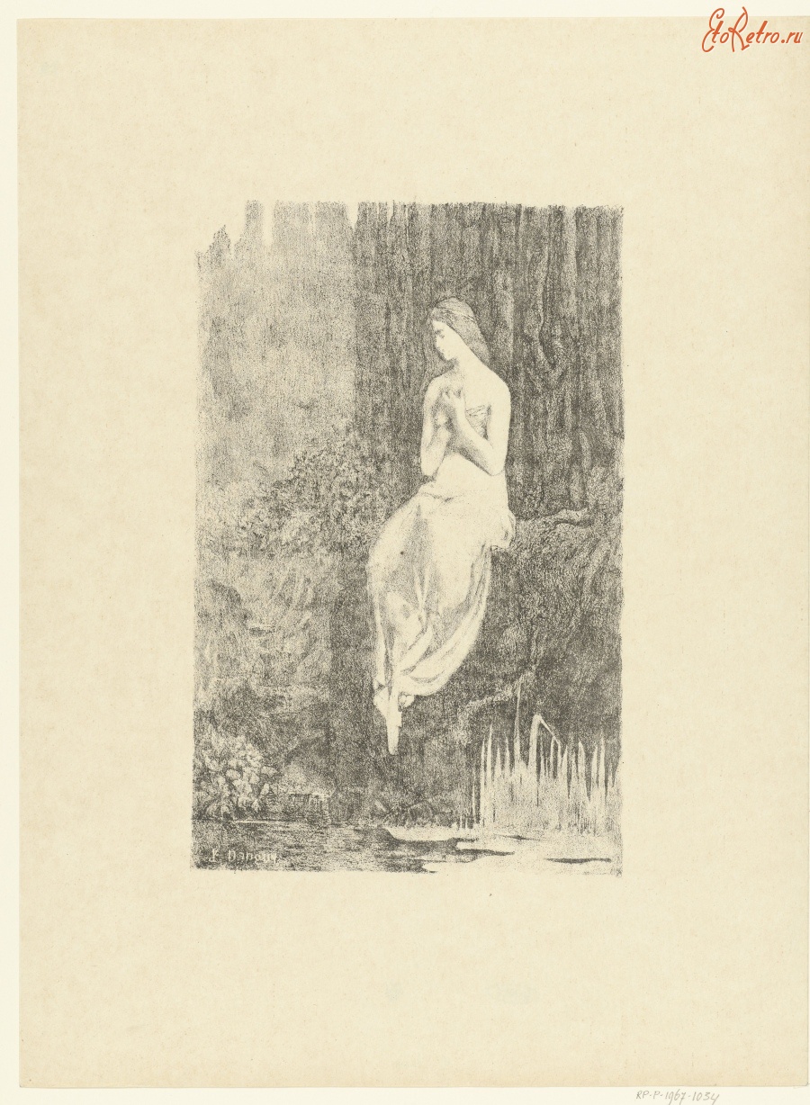 Картины - Жан Дангюи. Женщина у ручья