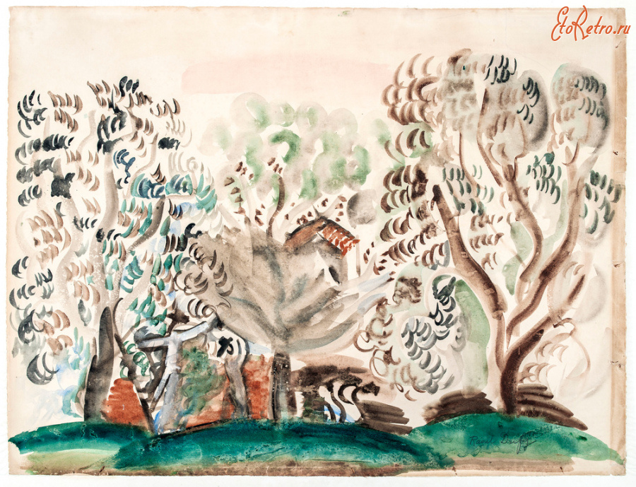 Картины - Рауль Дюфи, Пейзаж с тремя деревьями