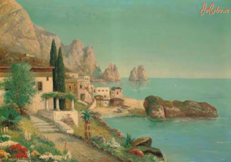 Картины - Алоиз Арнеггер, На берегу Капри