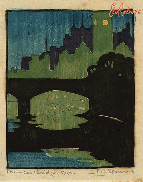 Картины - Картина.  Ethel  Spowers (1890-1947). Австралія. Місток через річку.