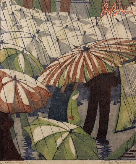 Картины - Картина.  Ethel  Spowers (1890-1947). Австралія. Під час дощу .