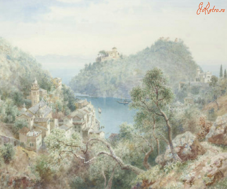 Картины - Генри Уимбуш, Вид на Портофино возле Генуи