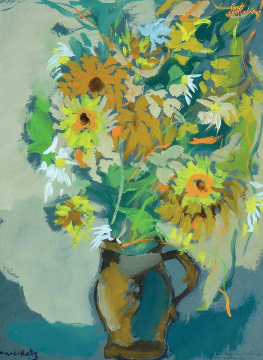 Картины - Эммануэль Мане-Кац, Букет жёлтых цветов в кувшине