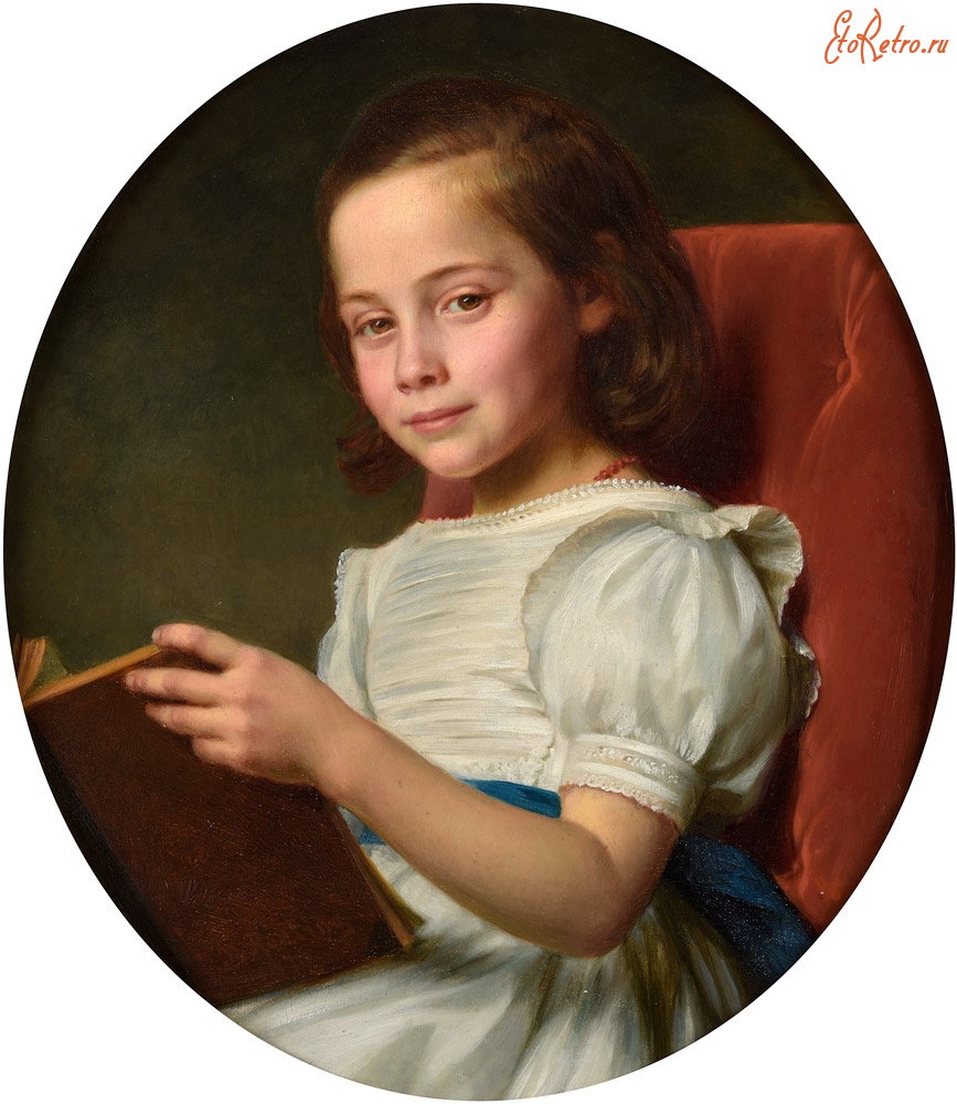 Картины - Юлиус Аматус Ретинг, Девочка с книгой