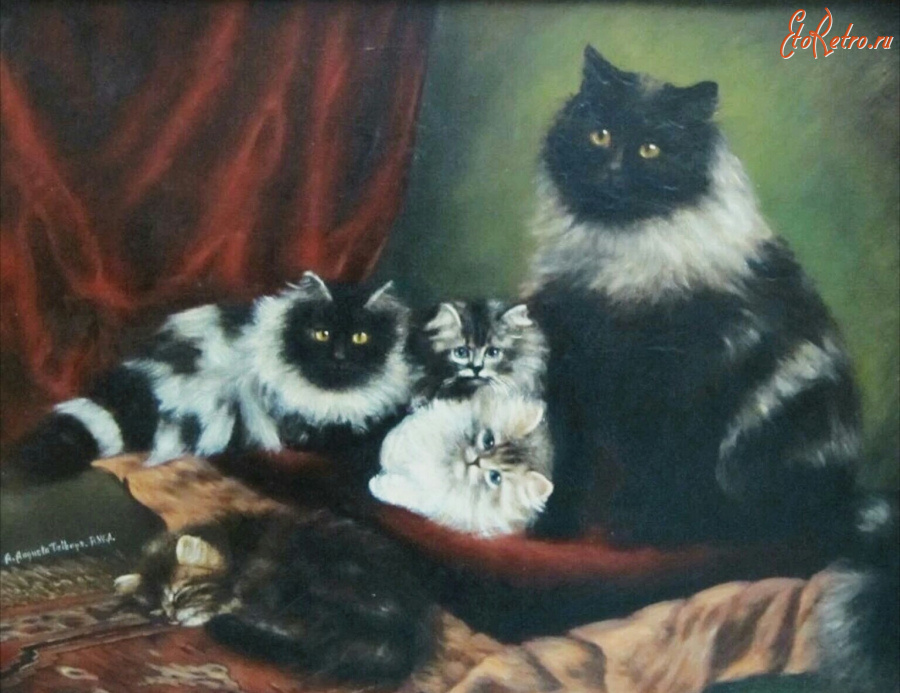 Картины - Августа Талбойс, Кошачья семья