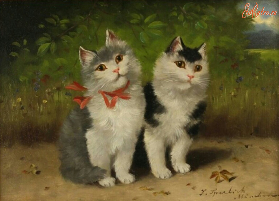 Картины - Софи Сперлих, Котята в саду