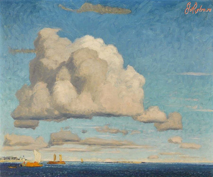 Картины - Константин Горбатов. Облака над озером