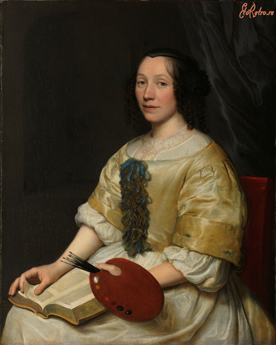 Картины - Валлеран Вайан. Портрет художницы Марии Остервийк, 1671.