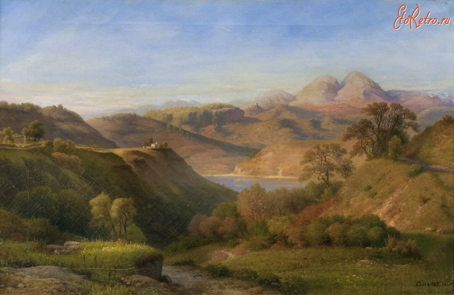 Картины - Людвиг Гурлитт. Пейзаж с озером Неми