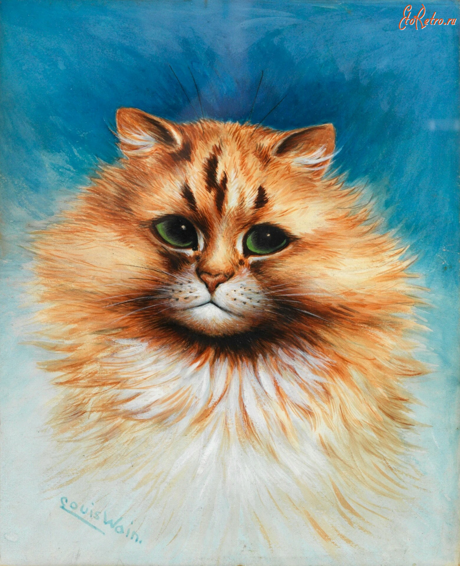 Картины - Луи Уэйн. Портрет рыжего кота