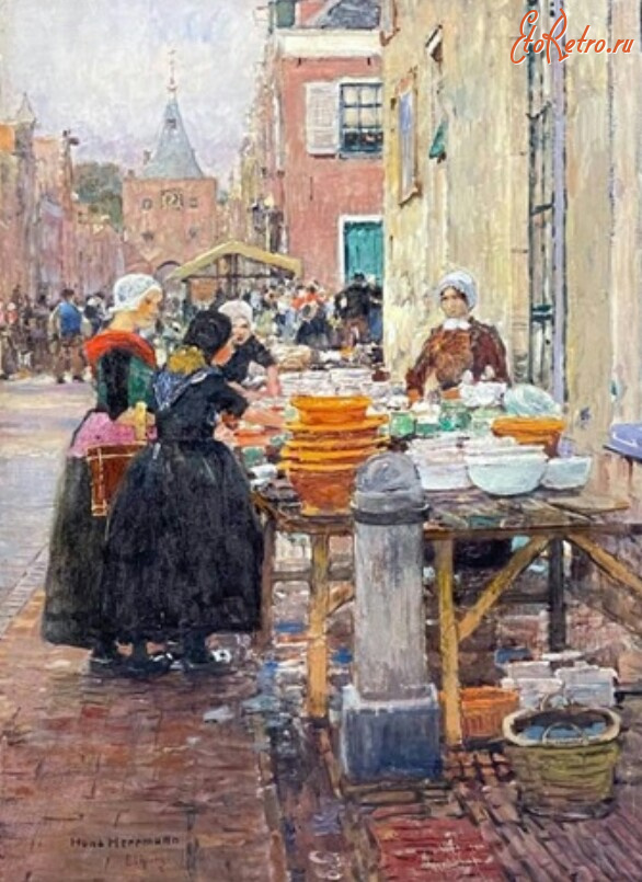 Картины - Ганс Херрманн. Рынок в Эльбурге