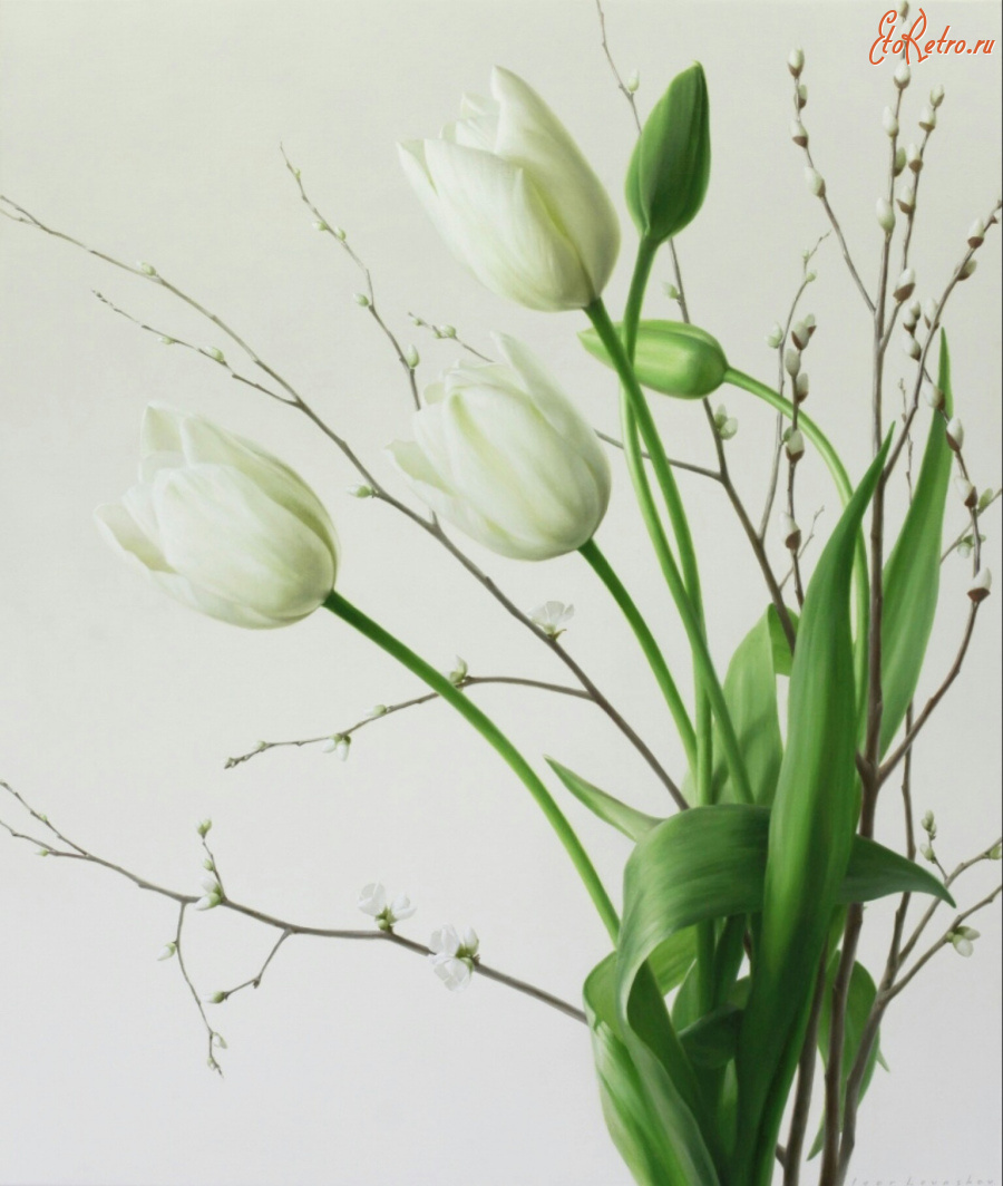 Картины - Игорь Левашов, Белые тюльпаны II