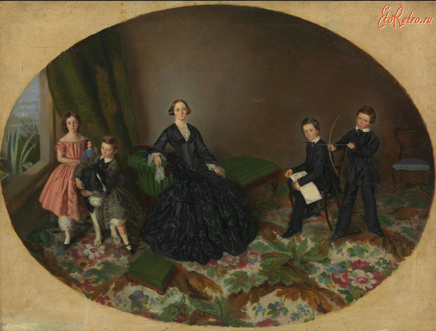 Картины - Уильям Стратт. Мария Элизабет О'Маллейн и её дети