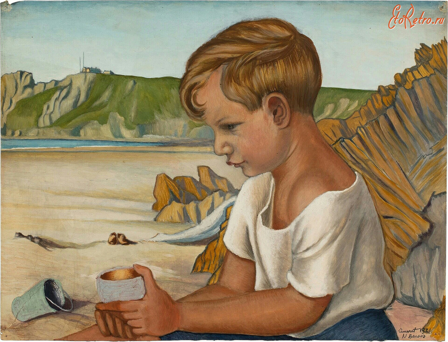 Картины - Надя Бенуа. Портрет сына художницы Питера Устинова в возрасте 5-ти лет