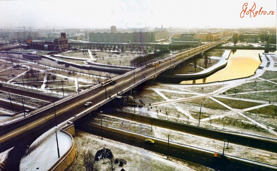Калининград - Эстакадный мост через оба рукава реки Преголи над островом Канта