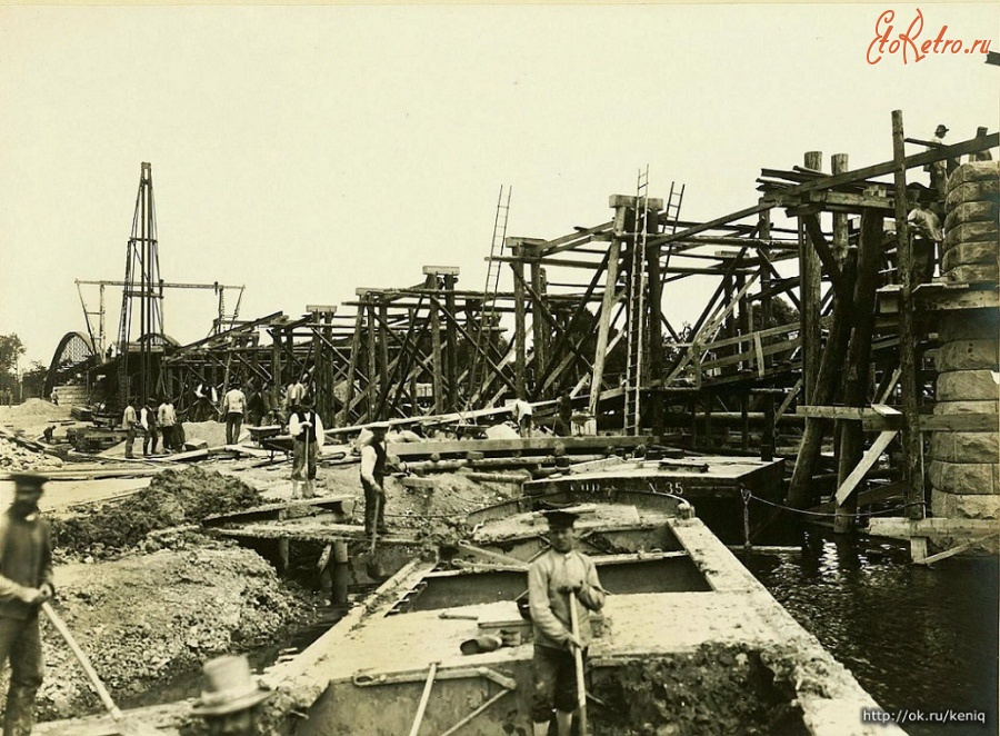 Советск - Тильзит. Строительство моста Королевы Луизы.