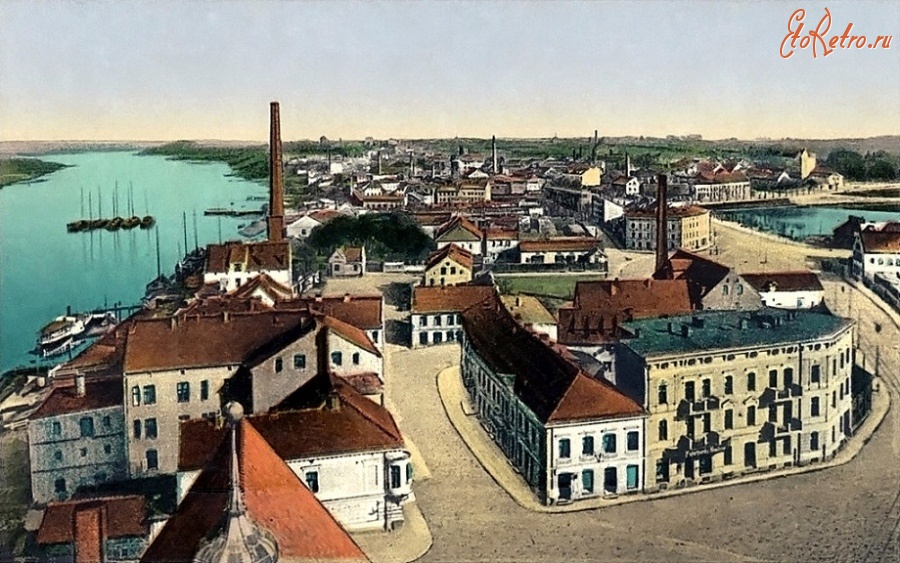 Советск - Вид на восточную часть города с башни Немецкой орденской кирхи - Schlossmiuhlen