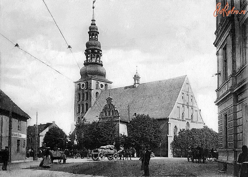 Советск - Тильзит. Вид с Даммштрассе на Немецкую орденскую кирху.