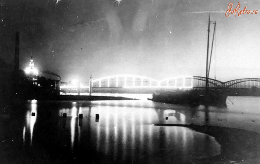 Советск - Тильзит. Иллюминация на мосту Королевы Луизы.