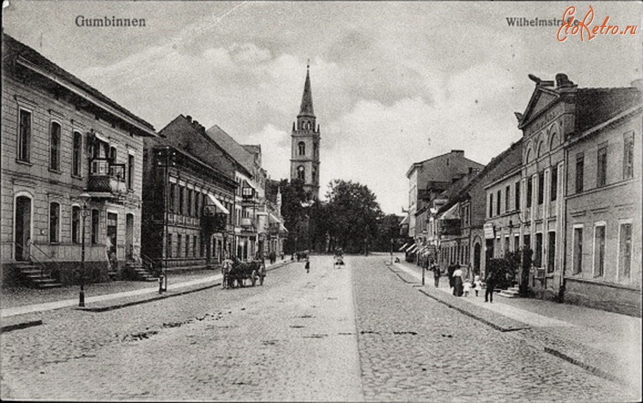 Гусев - Gumbinnen. Wilhelmstrasse mit Altstaedtischer Kirche