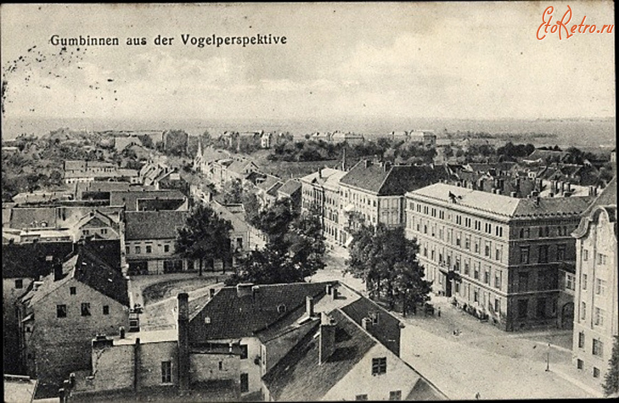 Гусев - Gumbinnen. Blick uber den Friedrich-Wilhelm-Platz in die Friedrichstrasse.