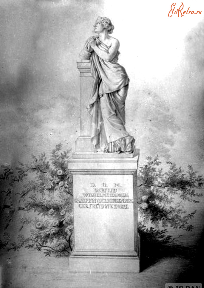 Ладушкин - Rippen, Statue der Graefin Wilhelmine von der Schulenburg im v.d. Groebenschen Mausoleum.