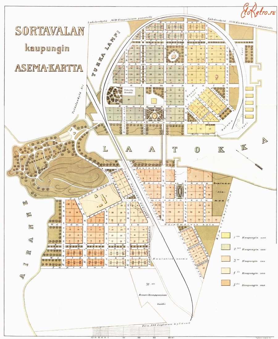 Сортавала - План города Сортавала, 1920 год
