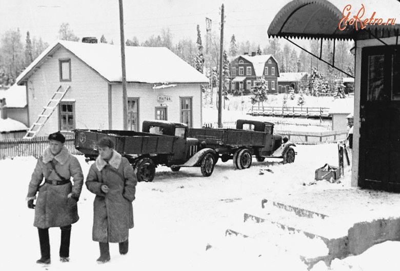 Суоярви - Вид станции Суоярви, взятой бойцами Красной Армии