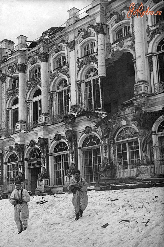 Ленинградская область - Вид разрушенного немцами Екатерининского дворца