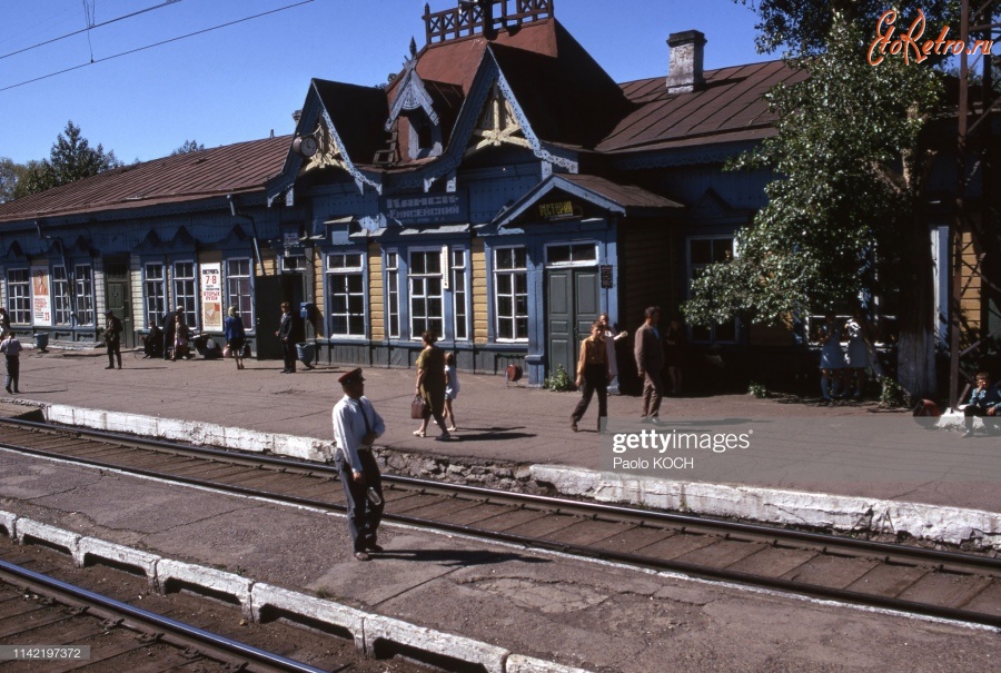 Канск - Железнодорожный вокзал станции Канск-Енисейский в 70-х годах 20 века