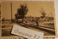 Плюсса - Разрушенная железнодорожная станция Плюсса во время немецкой оккупации 1941-44 гг в Великой Отечественной войне