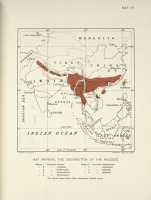 Разное - Карта мест обитания фазанов калига, 1918-1922